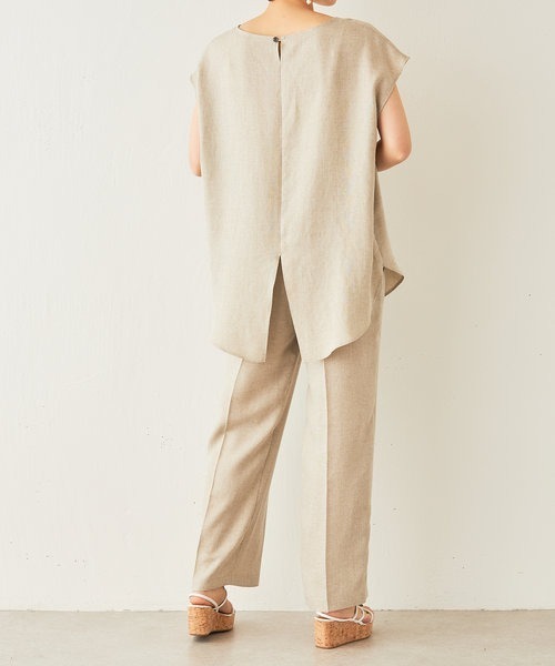 BEARDSLEY(ビアズリー)の「麻調合繊ラフプルオーバーブラウス(シャツ/ブラウス・レディース・ベージュ/グリーン/ダークグレー・FREE)」の5枚目の写真