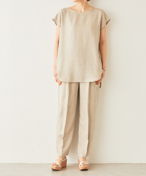 BEARDSLEY(ビアズリー)の「麻調合繊ラフプルオーバーブラウス(シャツ/ブラウス・レディース・ベージュ/グリーン/ダークグレー・FREE)」の11枚目の写真