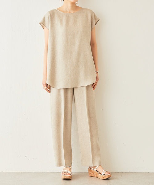 BEARDSLEY(ビアズリー)の「麻調合繊ラフプルオーバーブラウス(シャツ/ブラウス・レディース・ベージュ/グリーン/ダークグレー・FREE)」の14枚目の写真