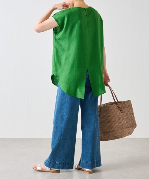 BEARDSLEY(ビアズリー)の「麻調合繊ラフプルオーバーブラウス(シャツ/ブラウス・レディース・ベージュ/グリーン/ダークグレー・FREE)」の17枚目の写真