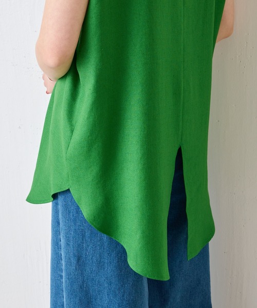 BEARDSLEY(ビアズリー)の「麻調合繊ラフプルオーバーブラウス(シャツ/ブラウス・レディース・ベージュ/グリーン/ダークグレー・FREE)」の19枚目の写真