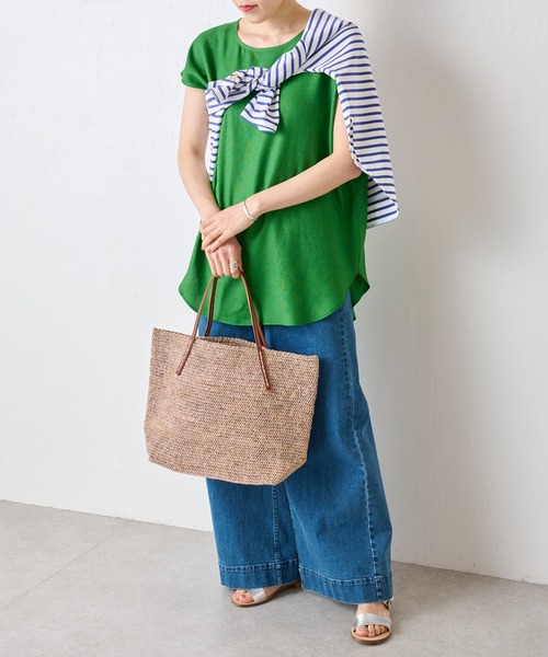 BEARDSLEY(ビアズリー)の「麻調合繊ラフプルオーバーブラウス(シャツ/ブラウス・レディース・ベージュ/グリーン/ダークグレー・FREE)」の22枚目の写真