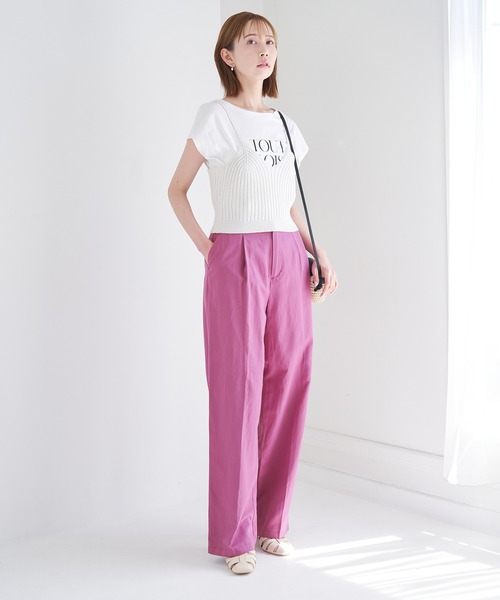 ROPE' PICNIC(ロペピクニック)の「【WEB限定】麻混ストレートパンツ(その他パンツ・レディース・ベージュ/ピンク系その他2/サックスブルー・36/38)」の19枚目の写真
