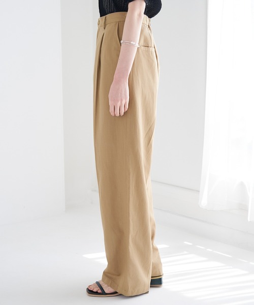 ROPE' PICNIC(ロペピクニック)の「【WEB限定】麻混ストレートパンツ(その他パンツ・レディース・ベージュ/ピンク系その他2/サックスブルー・36/38)」の14枚目の写真