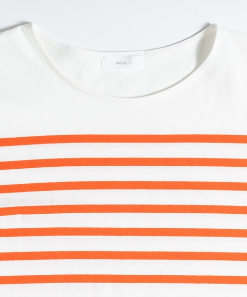 MUHET（ミュエータ）の「パネルボーダーTシャツ（Tシャツ/カットソー・レディース・オレンジ/グリーン・MEDIUM/X-LARGE）」の15枚目の写真