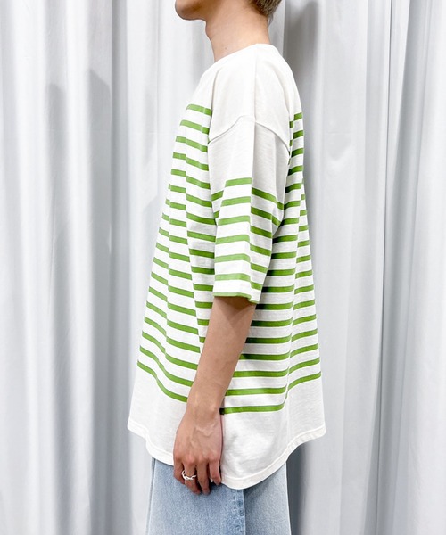 MUHET（ミュエータ）の「パネルボーダーTシャツ（Tシャツ/カットソー・レディース・オレンジ/グリーン・MEDIUM/X-LARGE）」の14枚目の写真