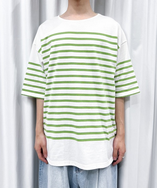 MUHET（ミュエータ）の「パネルボーダーTシャツ（Tシャツ/カットソー・レディース・オレンジ/グリーン・MEDIUM/X-LARGE）」の13枚目の写真