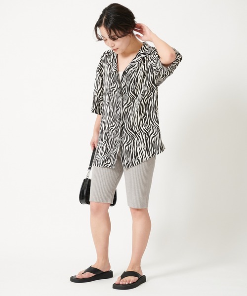 U by SPICK&SPAN（ユーバイスピックアンドスパン）の「【LEPIDOS/レピドス】 RIB KNIT BILER SHORT◆（その他パンツ・レディース・グレー/オレンジ・FREE）」の3枚目の写真