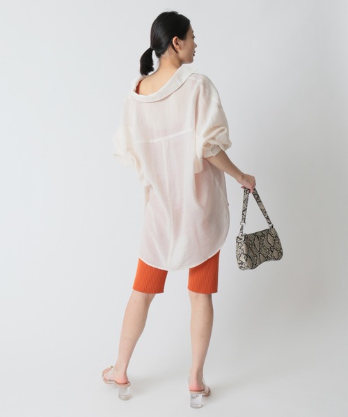 U by SPICK&SPAN（ユーバイスピックアンドスパン）の「【LEPIDOS/レピドス】 RIB KNIT BILER SHORT◆（その他パンツ・レディース・グレー/オレンジ・FREE）」の8枚目の写真