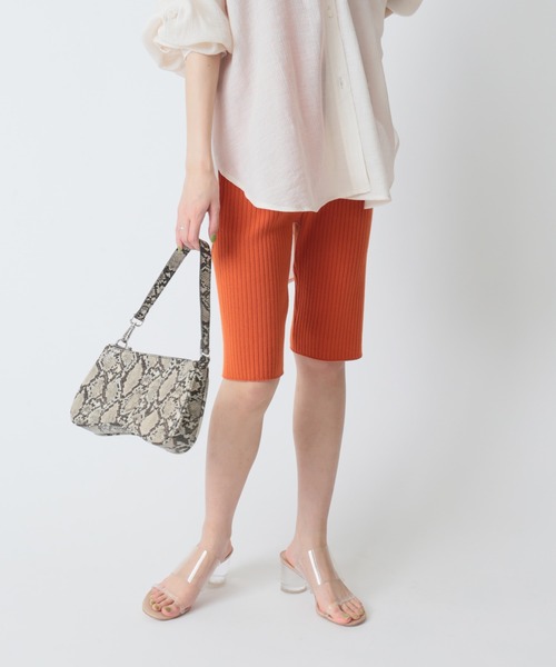 U by SPICK&SPAN（ユーバイスピックアンドスパン）の「【LEPIDOS/レピドス】 RIB KNIT BILER SHORT◆（その他パンツ・レディース・グレー/オレンジ・FREE）」の4枚目の写真