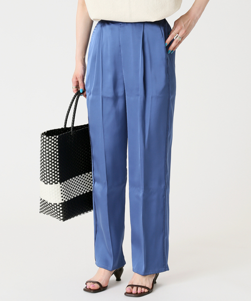 B.C STOCK（ベーセーストック）の「カラーサテンパンツ（スラックス・レディース・レッド/イエロー/ブルー/アイボリー・FREE）」の3枚目の写真