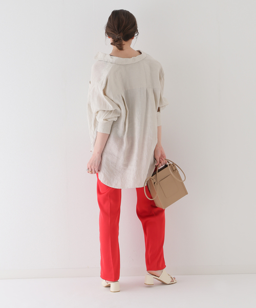 B.C STOCK（ベーセーストック）の「カラーサテンパンツ（スラックス・レディース・レッド/イエロー/ブルー/アイボリー・FREE）」の15枚目の写真