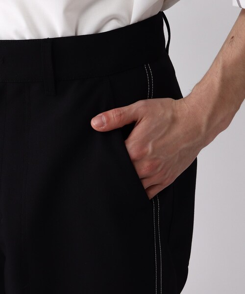 tk.TAKEO KIKUCHI(ティーケータケオキクチ)の「◆カラーステッチベイカーパンツ(その他パンツ・メンズ・ブラック/アイボリー・02/03)」の8枚目の写真