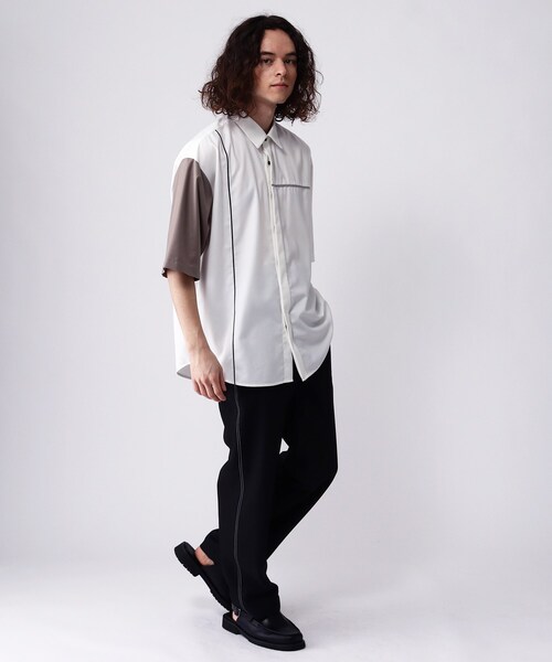 tk.TAKEO KIKUCHI(ティーケータケオキクチ)の「◆カラーステッチベイカーパンツ(その他パンツ・メンズ・ブラック/アイボリー・02/03)」の12枚目の写真