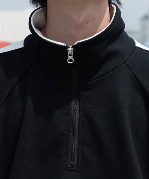 Perushu（ペルーシュ）の「配色切り替えハーブジップスウェット（スウェット・メンズ・ブラック/グレー/ブルー/オリーブ・MEDIUM/LARGE）」の14枚目の写真