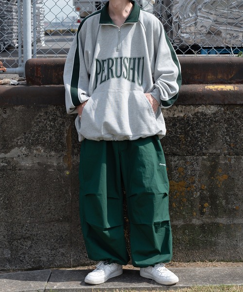 Perushu（ペルーシュ）の「配色切り替えハーブジップスウェット（スウェット・メンズ・ブラック/グレー/ブルー/オリーブ・MEDIUM/LARGE）」の18枚目の写真