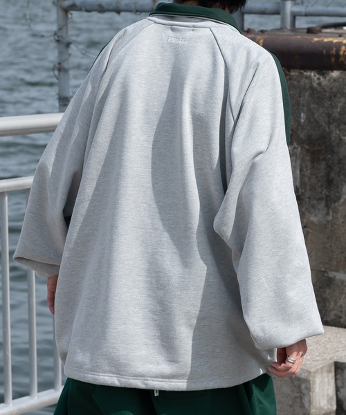 Perushu（ペルーシュ）の「配色切り替えハーブジップスウェット（スウェット・メンズ・ブラック/グレー/ブルー/オリーブ・MEDIUM/LARGE）」の22枚目の写真