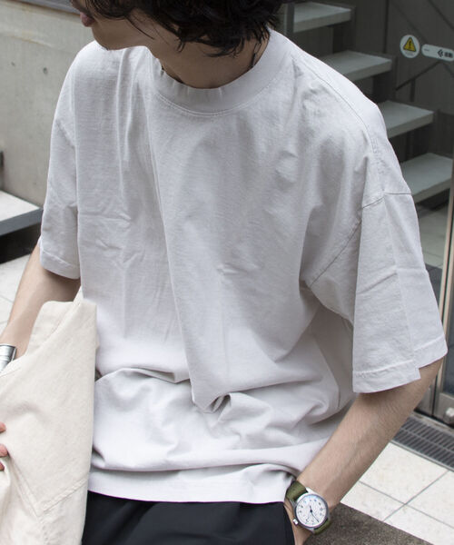 LOS ANGELES APPAREL（ロサンゼルスアパレル）の「【WEB限定】【Los Angeles Apparel/ロサンゼルスアパレル】ガーメントダイTシャツ（Tシャツ/カットソー・メンズ・ライトグレー/ブラック/オフホワイト/サックスブルー/ミント/キナリ・MEDIUM/LARGE/X-LARGE）」の5枚目の写真