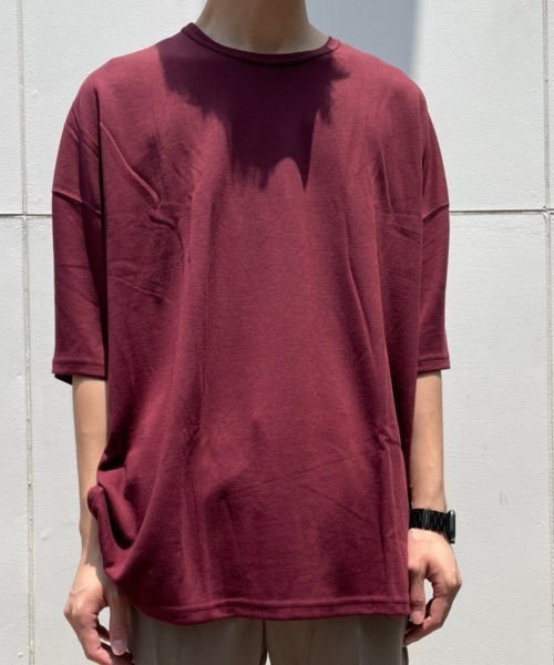 AZIONE（アジオネ）の「AZIONE/アジオネ/無地ビッグTシャツ（Tシャツ/カットソー・メンズ・ホワイト/ブラック/グレー/グリーン/ブルーグレー/ワイン/チャコール・MEDIUM/LARGE）」の7枚目の写真