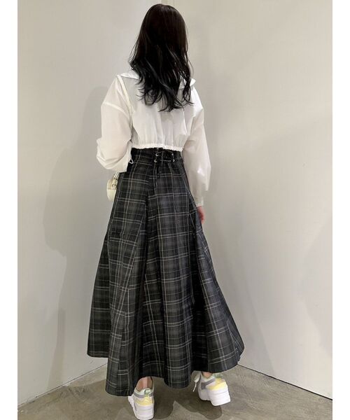 dazzlin(ダズリン)の「【WEB限定ITEM】チェックノースリーブコルセットワンピース(ワンピース・レディース・グレー/ブルー/ベージュ/パープル・SMALL/MEDIUM)」の10枚目の写真