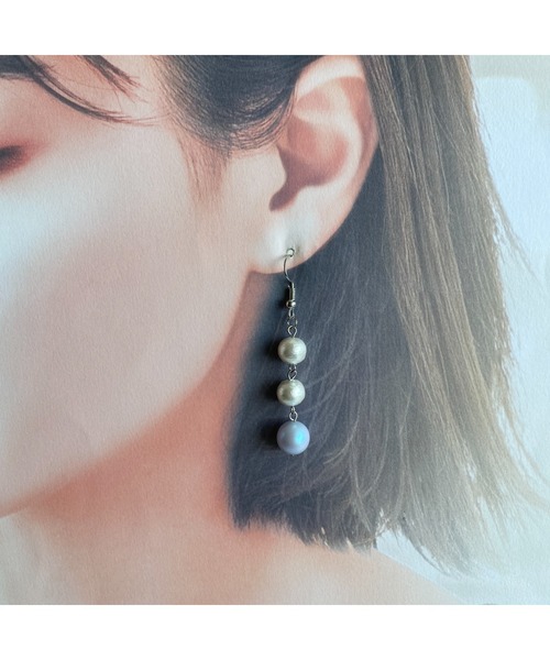 tone(トーン)の「【-lensa-】パールが連なるピアス(MA)(ピアス(両耳用)・レディース・ホワイト・FREE)」の6枚目の写真