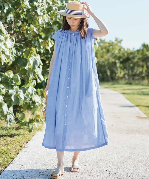 Sunny clouds（サニークラウズ）の「サニークラウズ　風の通り道セーラーワンピース（ワンピース・レディース・ネイビー/ブルー・MEDIUM/LARGE/X-LARGE/XX-LARGE/NM）」の9枚目の写真