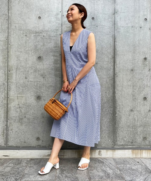 Luftrobe（ルフトローブ）の「《Luftrobe》Vネックストライプワンピース（ワンピース・レディース・その他10・9号）」の5枚目の写真