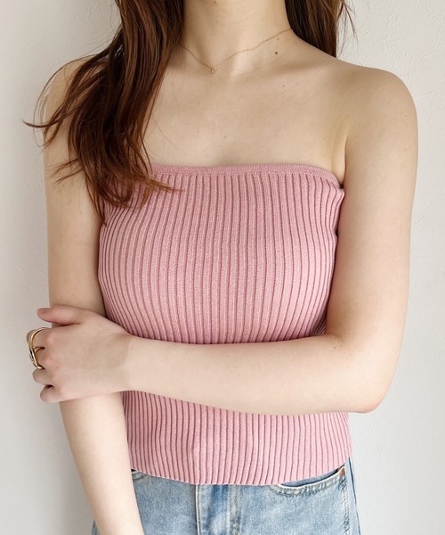 セール】【全15色/カラバリ豊富】テレコリブベアトップインナー