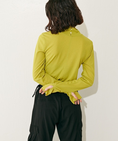 Lui's（ルイス）の「前後2WAYピケスムースカットソートップス（Tシャツ/カットソー・レディース・イエロー/ブラック/ホワイト・FREE）」の4枚目の写真