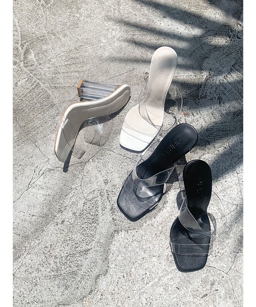 DURAS(デュラス)の「クリアヒールサンダル(サンダル・レディース・ホワイト/ブラック・MEDIUM/LARGE)」の3枚目の写真