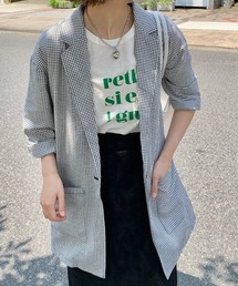 Kastane | チェックジャガードBIGシャツジャケット(テーラードジャケット)