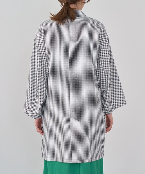 Kastane(カスタネ)の「チェックジャガードBIGシャツジャケット(テーラードジャケット・レディース・ブラック・FREE)」の2枚目の写真