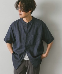 URBAN RESEARCH DOORS | シルケットリネン バンドカラーシャツ(シャツ/ブラウス)
