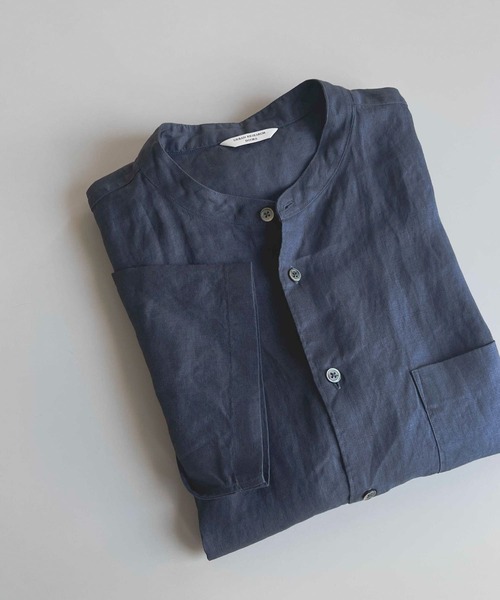 URBAN RESEARCH DOORS（アーバンリサーチドアーズ）の「シルケットリネン バンドカラーシャツ（シャツ/ブラウス・メンズ・グレー/ブラウン/ブルー/ネイビー・MEDIUM/LARGE）」の17枚目の写真