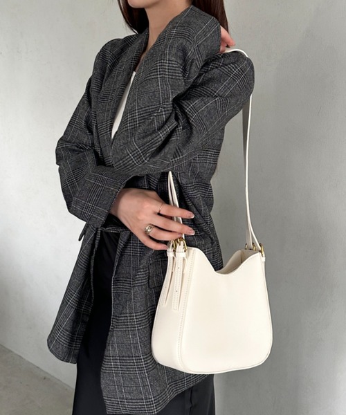 セール】leather big belt shoulder bag／PU太ベルトショルダーバッグ