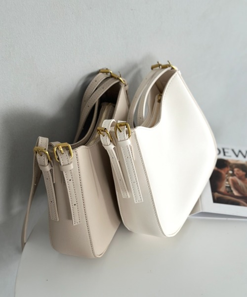 セール】leather big belt shoulder bag／PU太ベルトショルダーバッグ