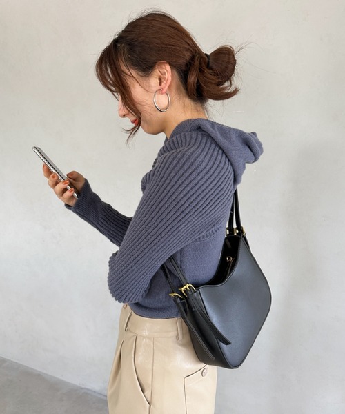 MYMOOD.（マイムード）の「leather big belt shoulder bag／PU太ベルトショルダーバッグ ２WAYショルダーバッグ（ショルダーバッグ・レディース・ブラック/ブラウン/ベージュ/アイボリー・FREE）」の18枚目の写真