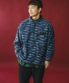 総柄フリースプルオーバー