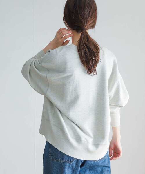 URBAN RESEARCH DOORS（アーバンリサーチドアーズ）の「コットンスウェットカーディガン（スウェット・レディース・ベージュ/グレー/スミクロ・MEDIUM）」の6枚目の写真