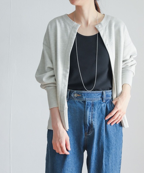 URBAN RESEARCH DOORS（アーバンリサーチドアーズ）の「コットンスウェットカーディガン（スウェット・レディース・ベージュ/グレー/スミクロ・MEDIUM）」の14枚目の写真