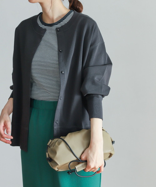 URBAN RESEARCH DOORS（アーバンリサーチドアーズ）の「コットンスウェットカーディガン（スウェット・レディース・ベージュ/グレー/スミクロ・MEDIUM）」の9枚目の写真