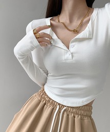 meJane | ヘンリ―ネッククロップドカットソー(Tシャツ/カットソー)