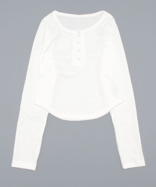 meJane（ミージェーン）の「ヘンリ―ネッククロップドカットソー（Tシャツ/カットソー・レディース・ブラック/グレー/ホワイト・FREE）」の14枚目の写真