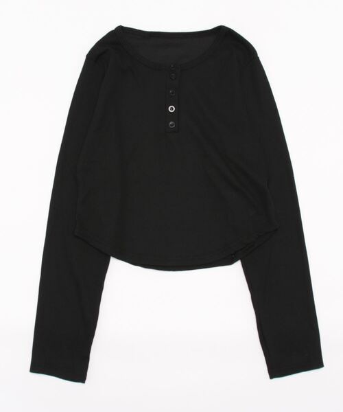 meJane（ミージェーン）の「ヘンリ―ネッククロップドカットソー（Tシャツ/カットソー・レディース・ブラック/グレー/ホワイト・FREE）」の15枚目の写真