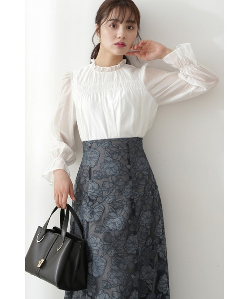 PROPORTION BODY DRESSING（プロポーションボディドレッシング）の「エンブロイダリーフラワーマーメイドスカート / 1212220511（スカート・レディース・ボルドー/グリーン/グレー・MEDIUM/SMALL）」の3枚目の写真
