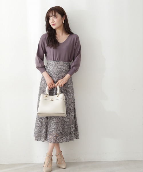 PROPORTION BODY DRESSING（プロポーションボディドレッシング）の「エンブロイダリーフラワーマーメイドスカート / 1212220511（スカート・レディース・ボルドー/グリーン/グレー・MEDIUM/SMALL）」の4枚目の写真