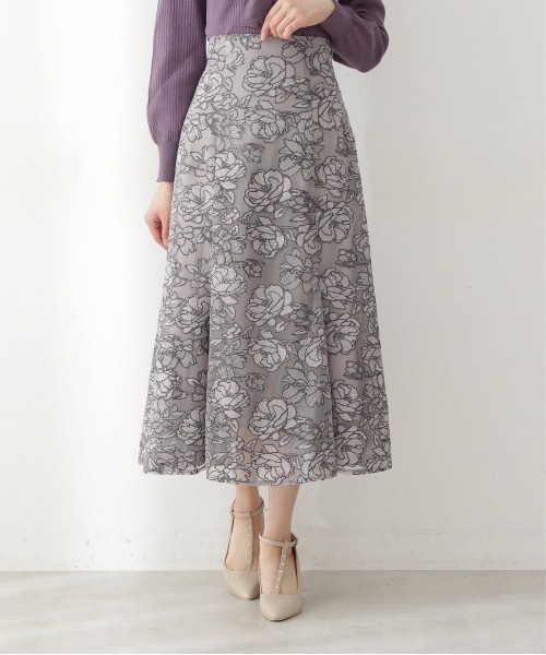 PROPORTION BODY DRESSING（プロポーションボディドレッシング）の「エンブロイダリーフラワーマーメイドスカート / 1212220511（スカート・レディース・ボルドー/グリーン/グレー・MEDIUM/SMALL）」の10枚目の写真