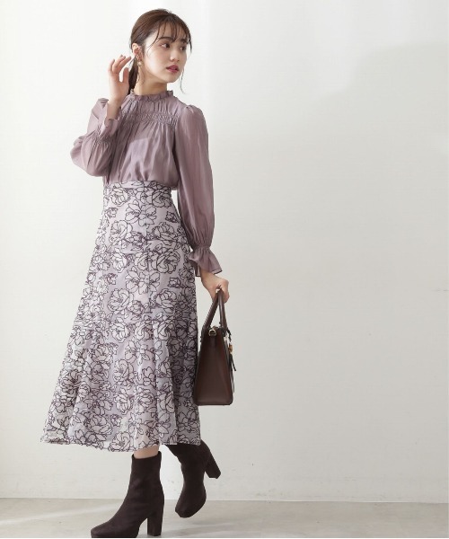 PROPORTION BODY DRESSING（プロポーションボディドレッシング）の「エンブロイダリーフラワーマーメイドスカート / 1212220511（スカート・レディース・ボルドー/グリーン/グレー・MEDIUM/SMALL）」の5枚目の写真