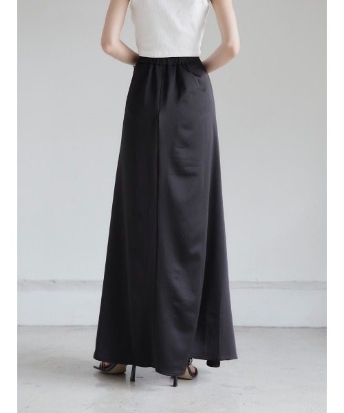 amel（エイメル）の「matte satin long skirt（スカート・レディース・ブラック・FREE）」の5枚目の写真
