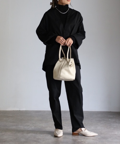 sakishimatokyo（サキシマトーキョー）の「ロングスリーブディープVルーズセット（サロペット/オーバーオール・レディース・カーキブラウン/ベージュ/ブラック・L/M）」の14枚目の写真